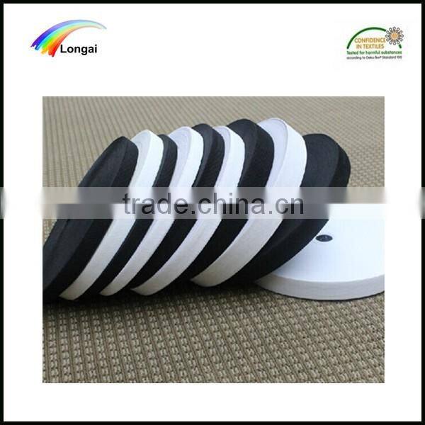 factory wholesale black/white knitted polyester elastic webbing band