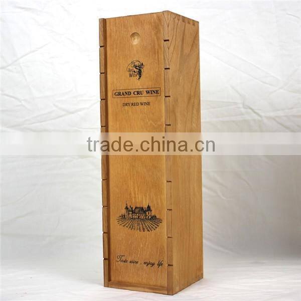 Customized Single Bottle Wine Wooden Box