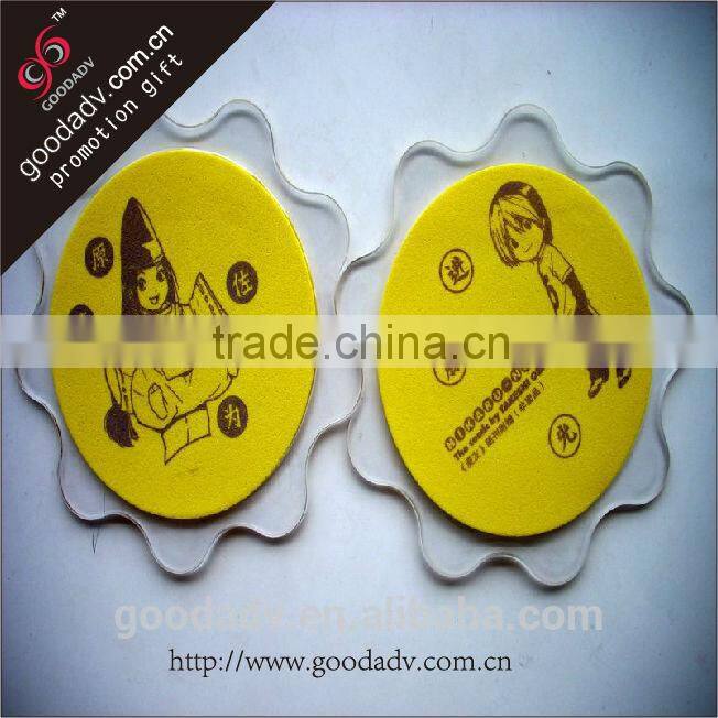2015 guangzhou the new product custom fashion eco-friendly clear acrylic coasters