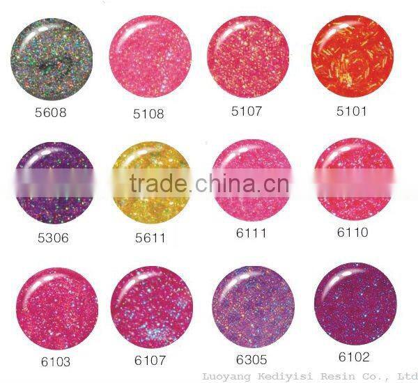 Nail art soak off glitter color uv gel
