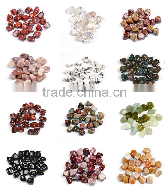 7 pieces chakra stone palm stone crystal reiki healing with one pouch