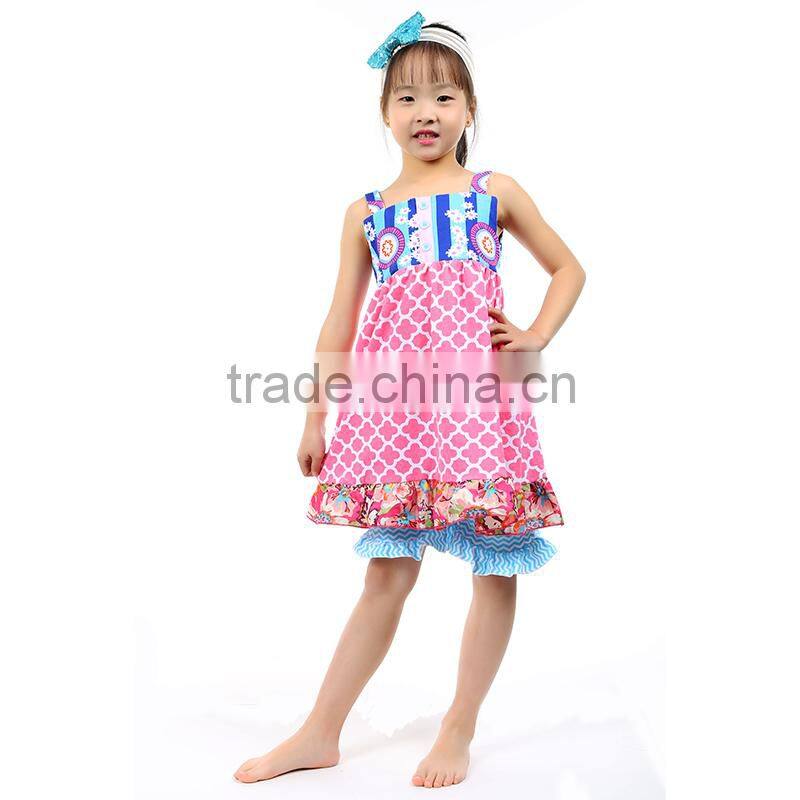 Wholesale boutique sweet girls solid candy color cotton clothes outfit
