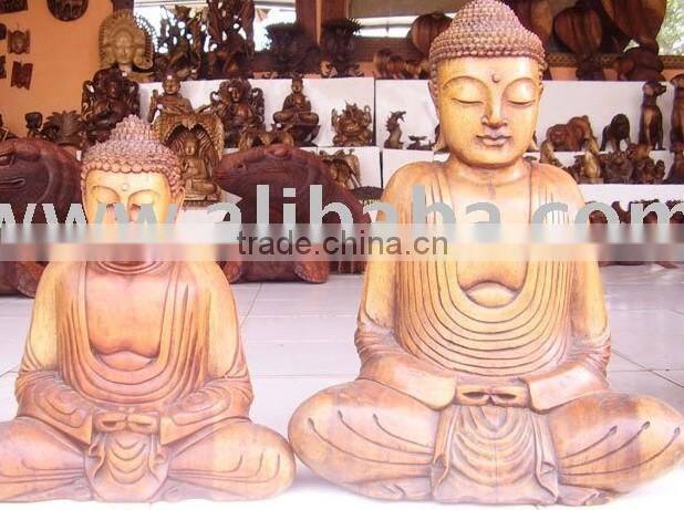 High Quality Polished Wooden Buddha Sculpture
