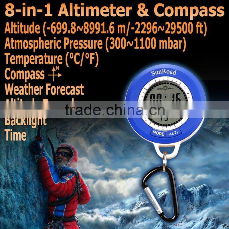 Barometer 8 in 1 Thermometer -699~8991m Altitude LCD Digital Compass Altimeter