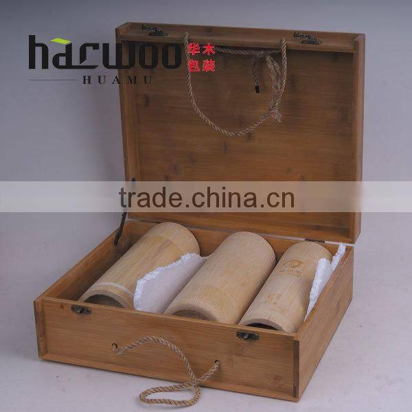 Bamboo gift case with laser logo