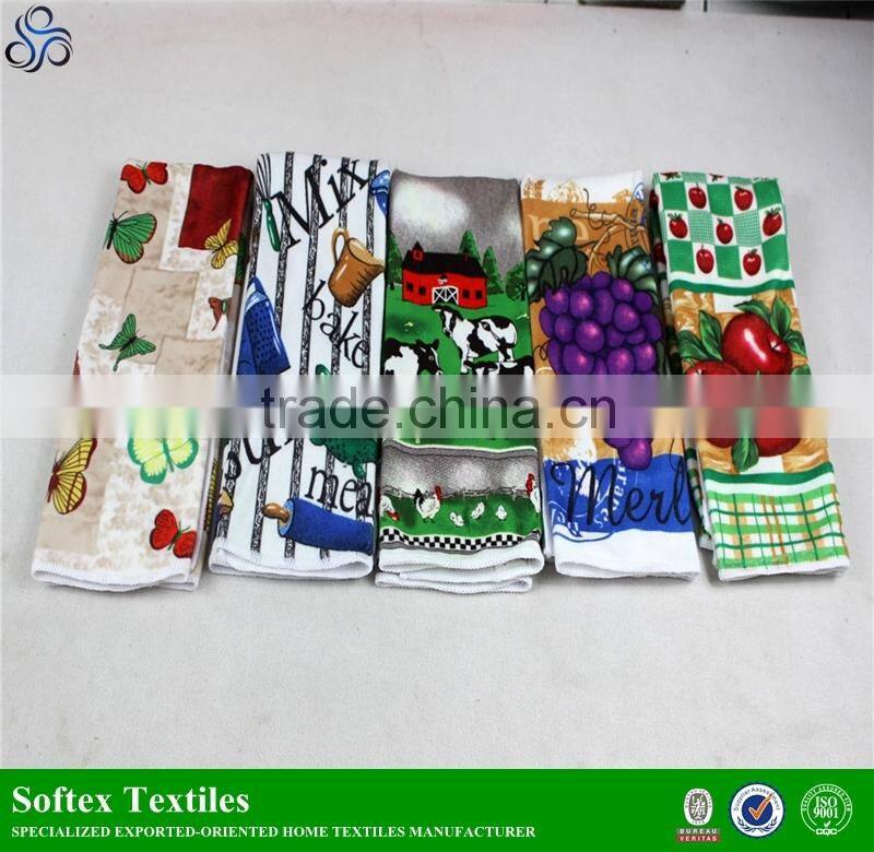 Cheap microfiber tea towel,Complete sets of series of printed tea towel