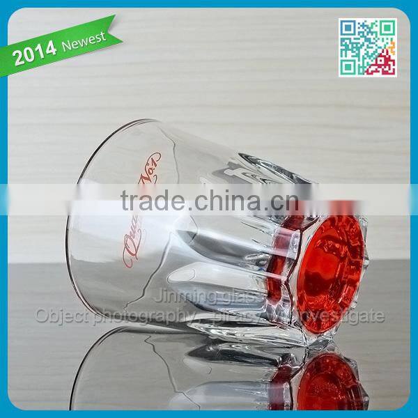 Anhui bengbu glass ware factory direcily supply oriange juice glass cup crystal transparent drinking glass mugs used in bars