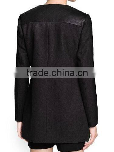 European and American big new women's woolen jacket and long sections temperament luxury single-breasted wool coat