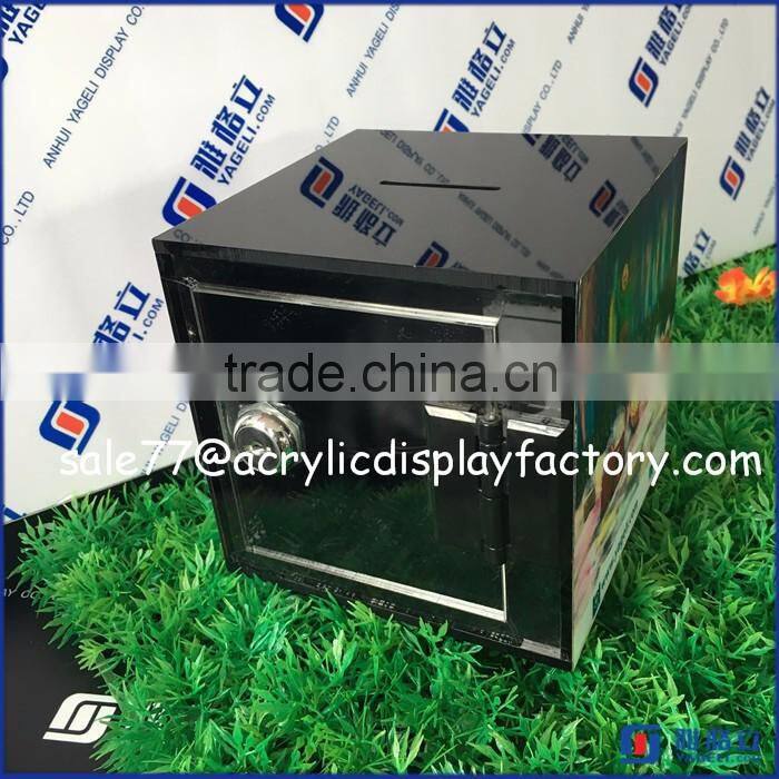 Acrylic Clear Locking Fundraising Charity Donation Box Ticket Box Ballot Box With Sign Holder
