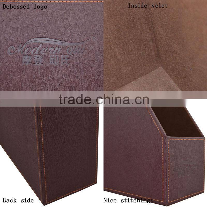 PVC Foldable Desktop Leather Felt Magazine Holder