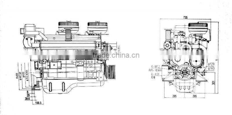 Yuchai YC6J Series Marine Diesel Engine (85hp-165hp) for bus
