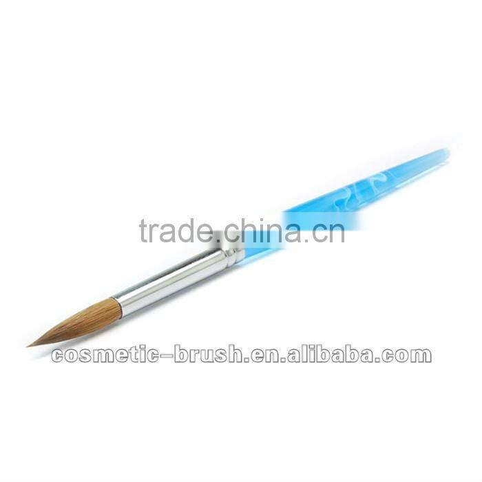 Wholesale high quality professional manufacture Metal Handle Kolinsky cosmetic makeup Nail Art Gel Brush for cheap