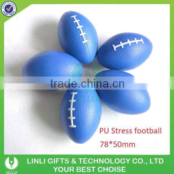 Promotional football shape PU antistress ball