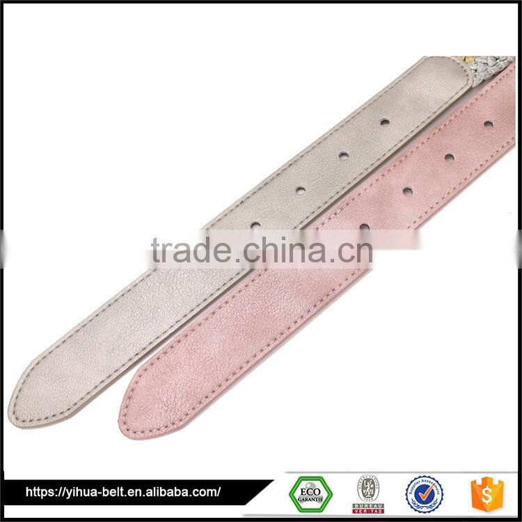 pink suitable belt hole braided belt women