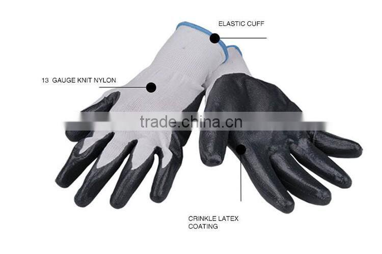 Industrial safety work nitrile coated glove