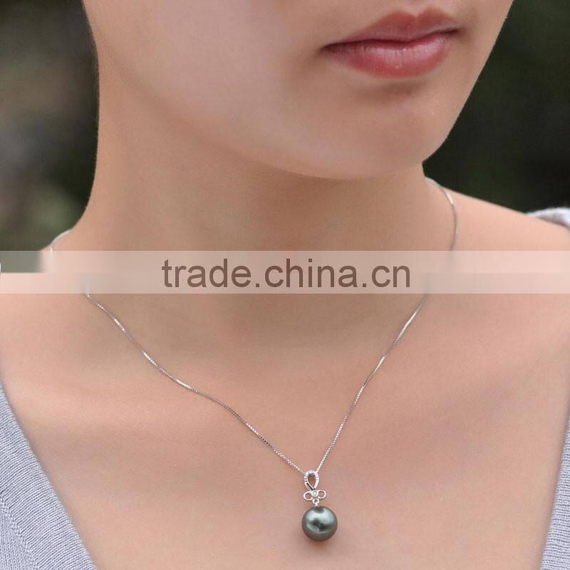 low price real 10--11mm tahitian black pearls value pendant