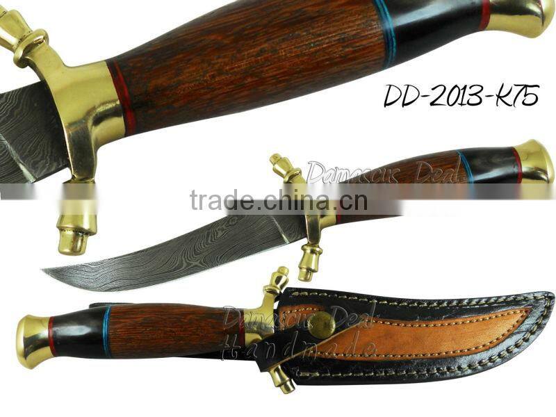 Damascus Steel Knife DD-2013-K73 Ebony Wood Handle