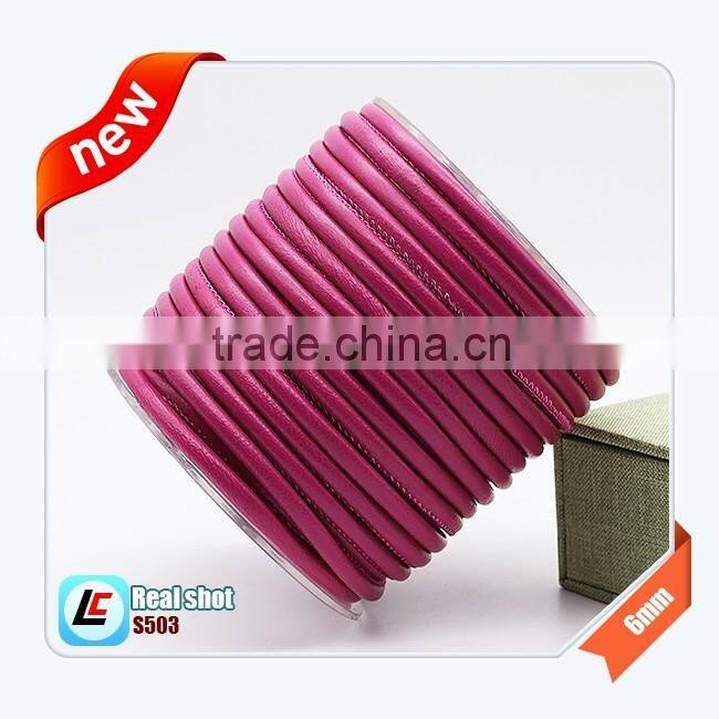Fashion colorful Nappa 6mm sheepskin leather cord