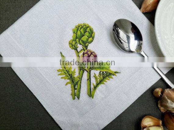 hand embroidery napkin,hemstitch napkin,linen napkin
