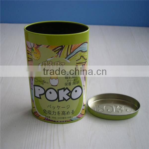 Cartoon pattern oblate biscuit metal tin can