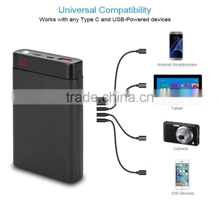 new arrival long lasting 10000mah type-c qc3.0 power bank