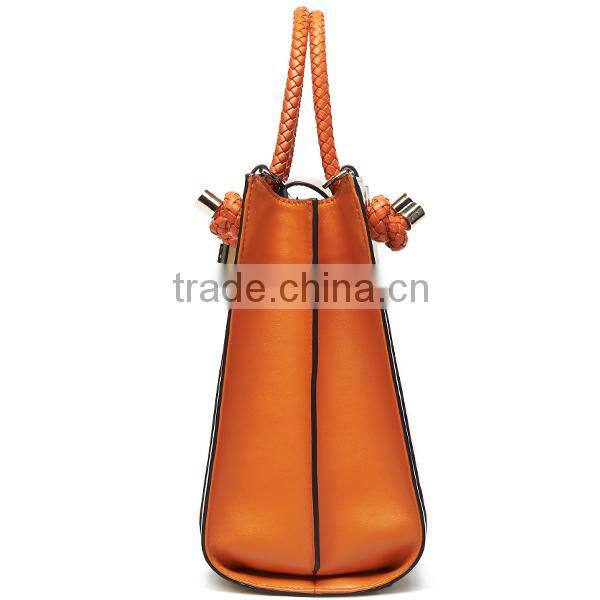 Guangzhou factory latest leather satchel famous women systyle handbags