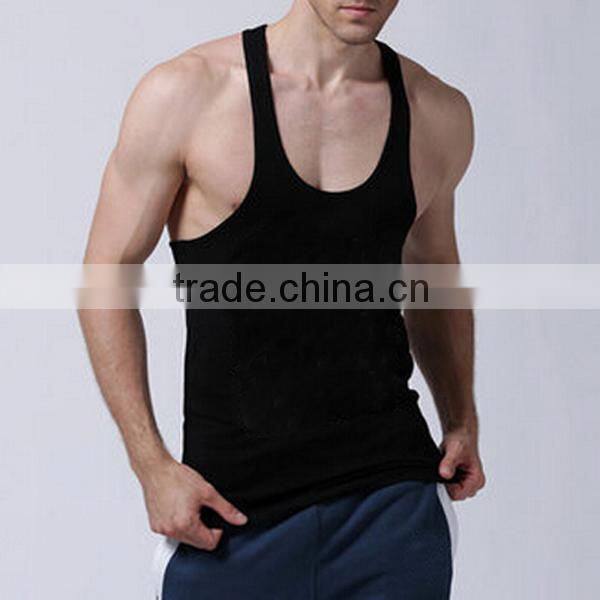 Blank gym mens stringer singlet tank top