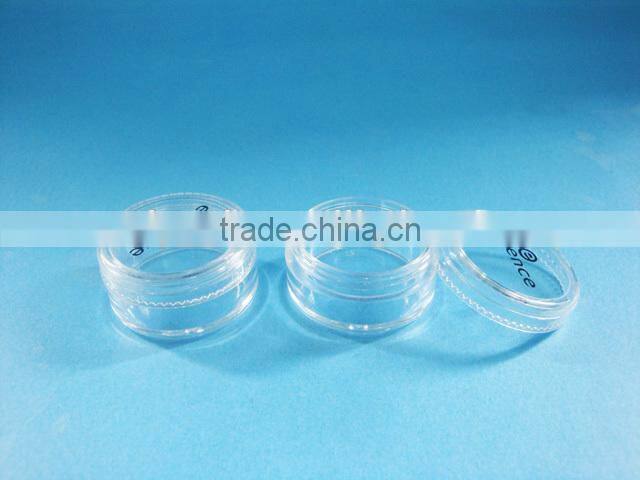 plastic cream jar,5g clear PS cosmetic jar for sample, plastic cosmetic jar