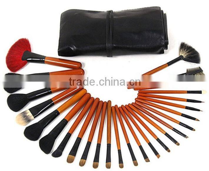 professional makeup brush set with black cosmetic case - 26 piece brush tool