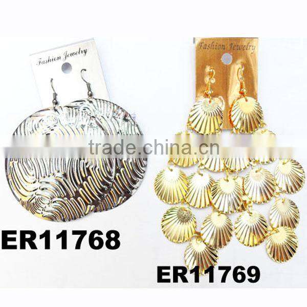 wholesale fashion gold tone metal dangle chandelier earrings