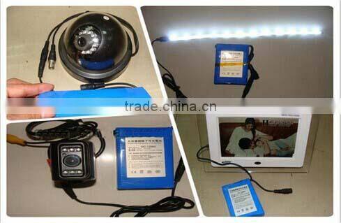 Led strip battery pack 12v 10ah for LED light/panel&Camera/IP Camera