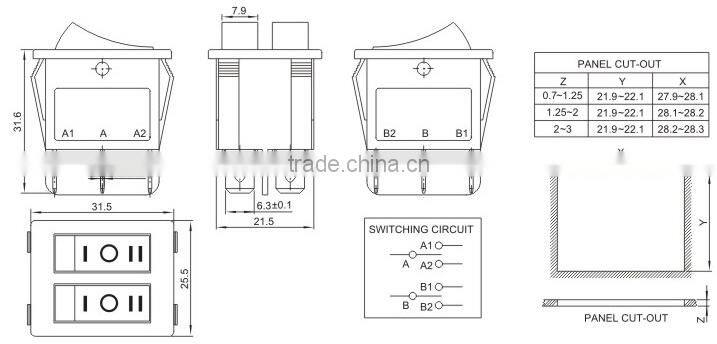 RS606A-2030041CBB ROCKER SWITCHES SERIES
