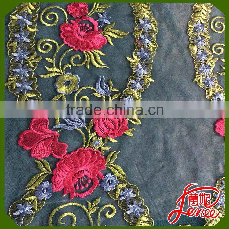 Wholesale Price Cord Embroidery Fabric With Handmade Floral Design Decoration