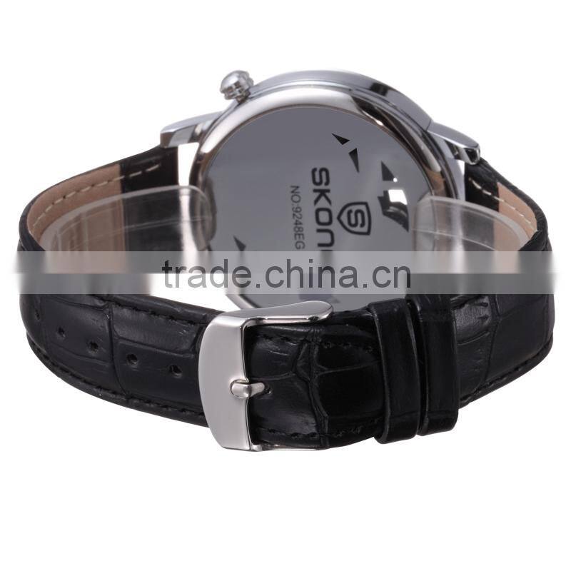 SKONE 9248 Hot Selling See Through Dual Time Zone 2014 Men Watches