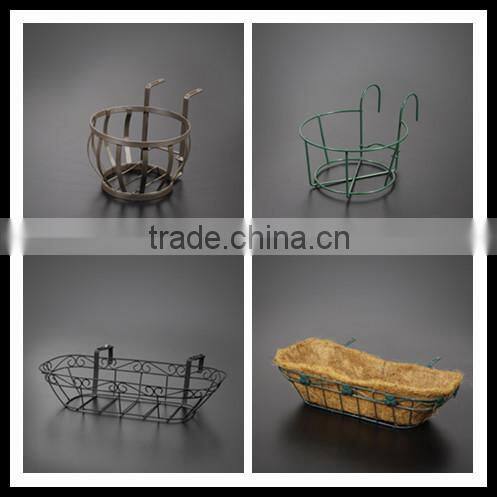 Factory Over the Rail Flower Pot basket Holder hot sell in alibaba