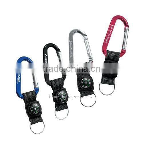 High Quality Aluminum Carabiner with Lanyard and Keyring