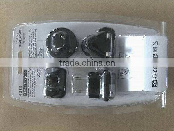 HOT multi port usb travel adapter/5v 2a usb power adapter