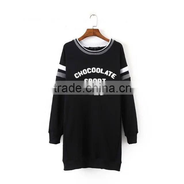 clothing manufacturer embroidery long sleeve round collar long hooby