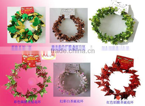 New Elegant PET/PVC/OPP Heart shape Christmas Tinsel Garland