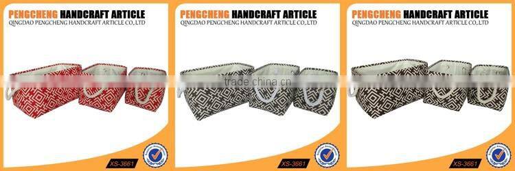 High quality red color storage basket cotton handle