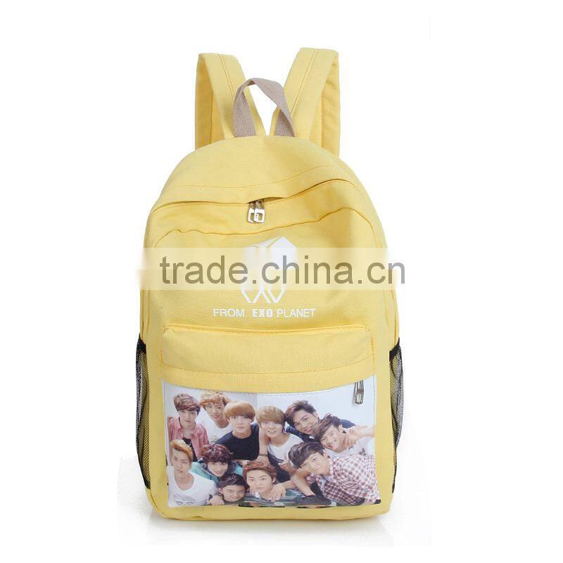 Cream Color Canvas Backpack School Bag Manufacturer