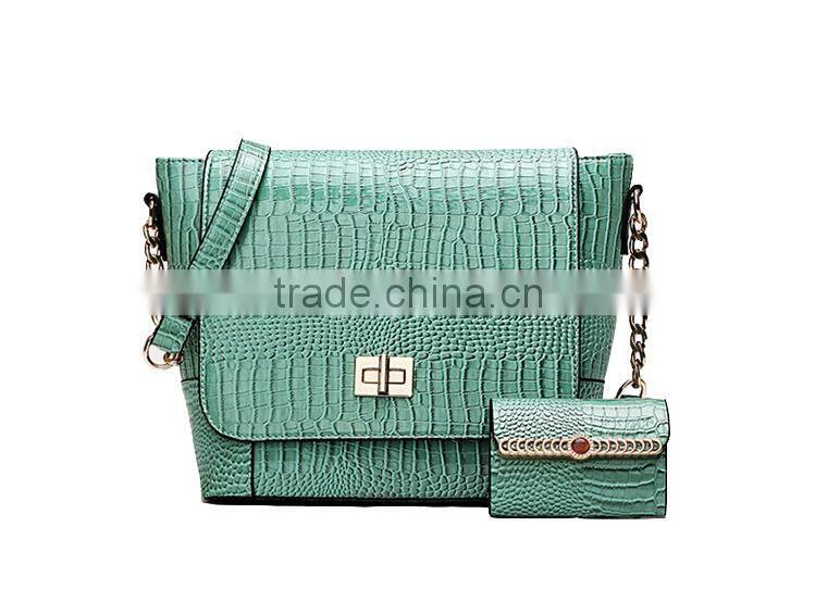 PU Crocodile Leather Woman Single Shoulder Bag