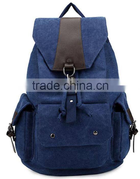 2015 Audit custom cheap canvas backpack for teens, canvas drawstring backpack