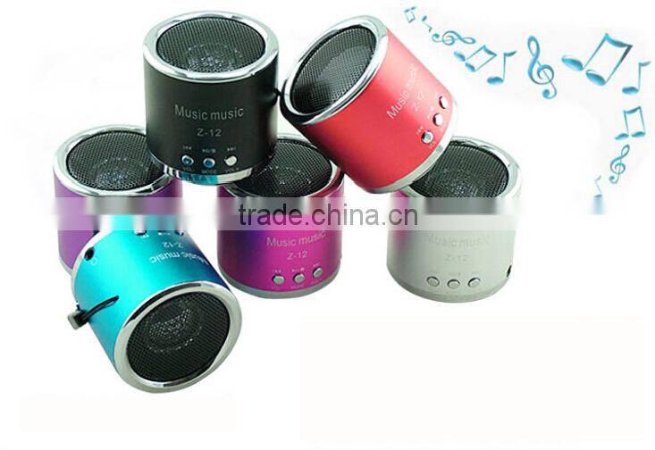 Wholesale Bulk round metal usb speaker fm radio mini speaker with micro-sd / tf card