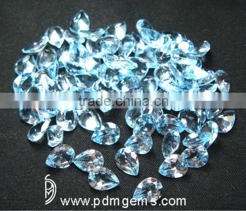 Sky Blue Topaz Semi Precious Gemstone Pear Cut Faceted Lot For Rings From Jaipur