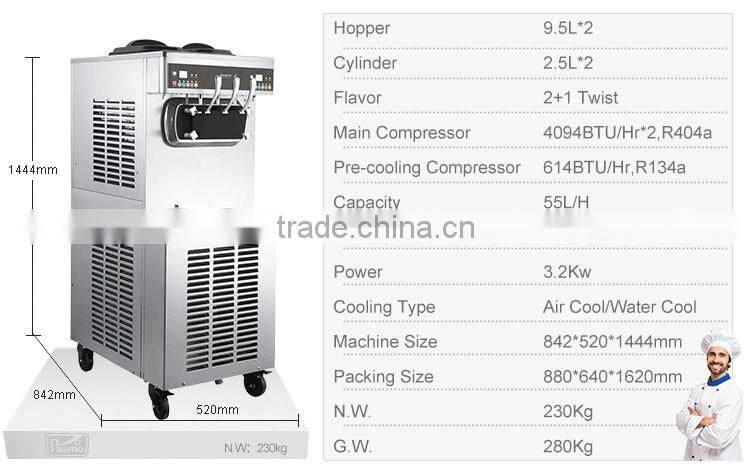 Pasmo 2016 new best selling sorbet machine/ frozen yogurt ice cream