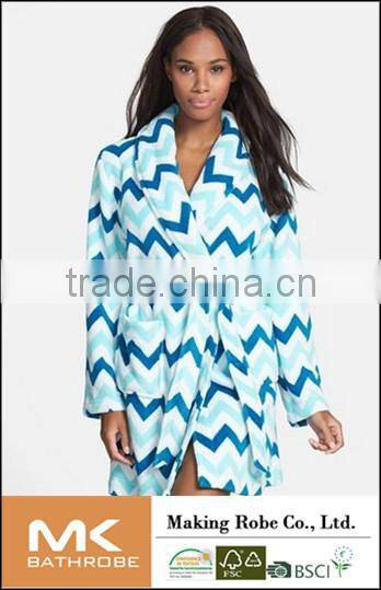 Coral Fleece Plus Size Printed Plush Wrap Robe