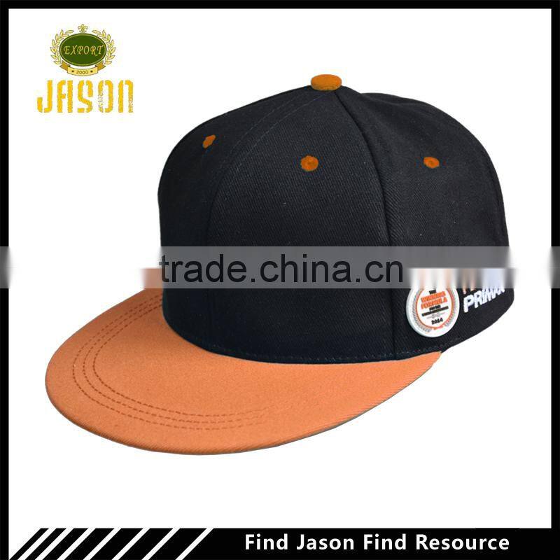 Funny embroidery snapback cap with rubber patch