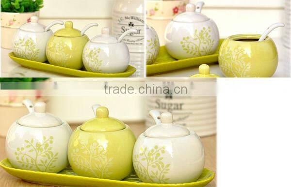ceramic canister set with ceramic plate