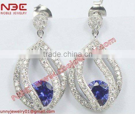 Fashion cheap 925 silver hook earrings jewelry,low price good quality cz jewellery,AAA grade cubic zirconia silver drop earrings